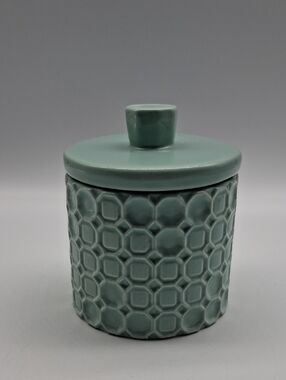 Ceramic Lidded Canister in Seafoam Green
